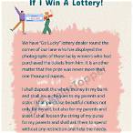 if i win a lottery essay